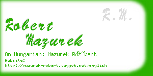 robert mazurek business card